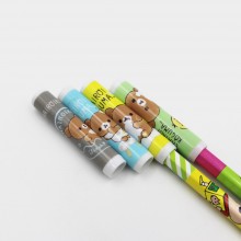 리락쿠마 연필캡 4본 + 그립 세트