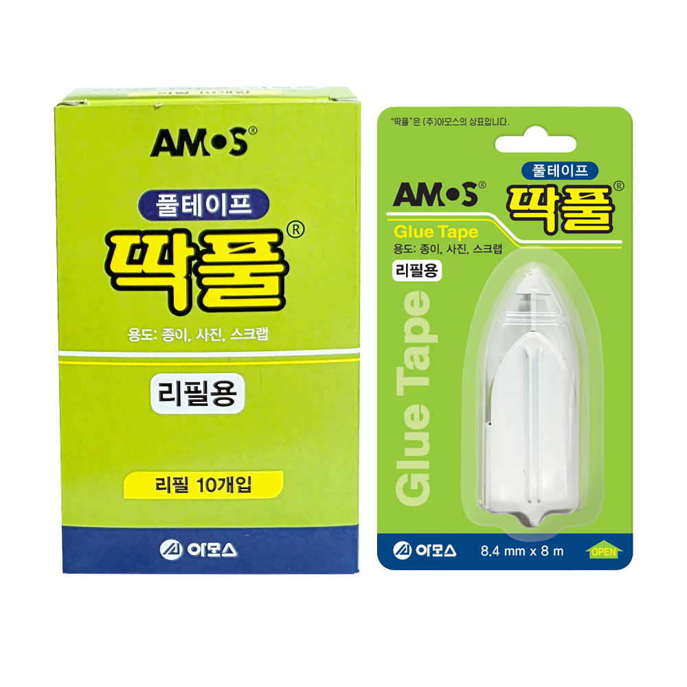 아모스 딱풀테이프 리필 8.4mm 8M 1갑(10개입)