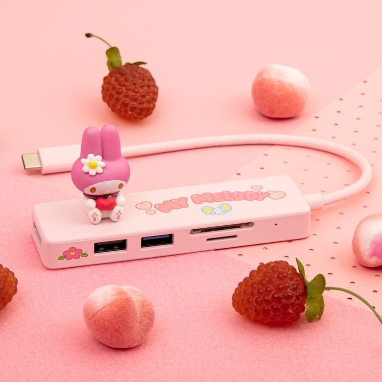 39900 산리오 멀티허브 마이멜로디 USB C타입 5in1