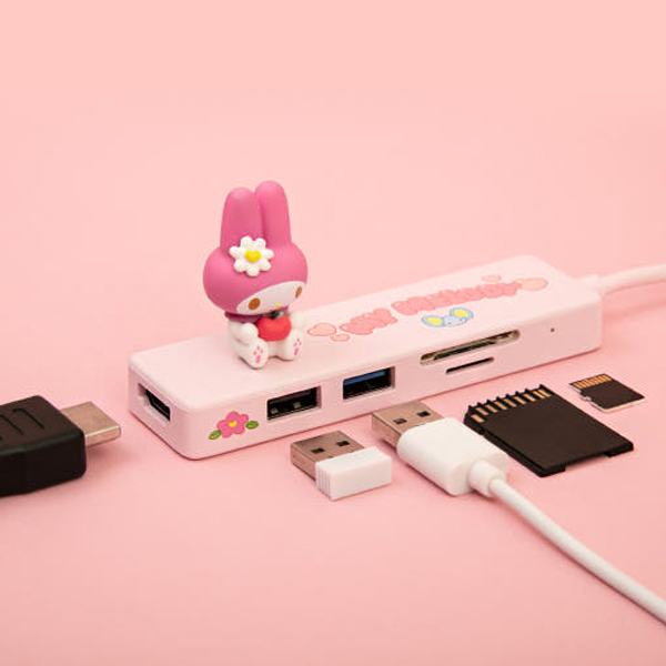 39900 산리오 멀티허브 마이멜로디 USB C타입 5in1