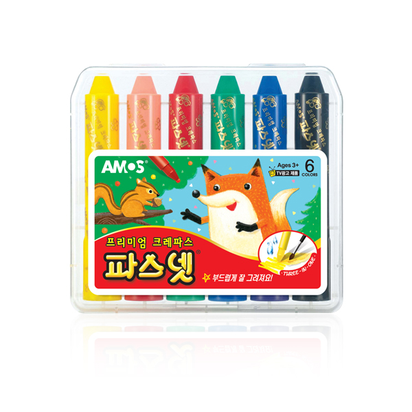 아모스 파스넷 색연필 12색 + 크레파스 6색 세트