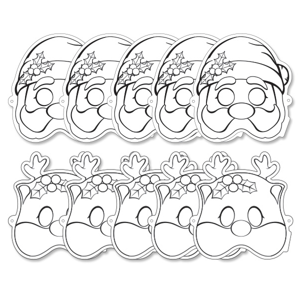 컬러룬 색칠풍선 크리스마스 마스크 10pcs