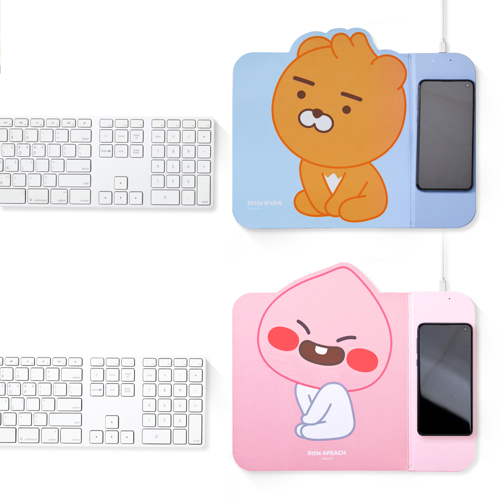 카카오프렌즈 리틀 고속 무선충전 마우스패드 2in1