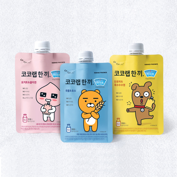 카카오프렌즈 코코랩 한끼 라이트 1팩 50g x 5입 오거트&콜라겐