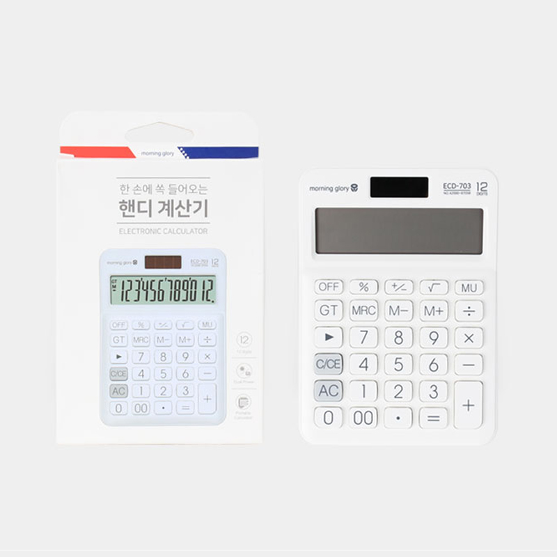 모닝글로리 핸디 계산기 ECD-703 화이트