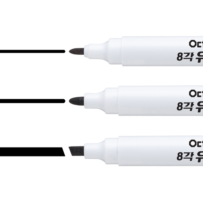 라인플러스 옥타곤 8각 유성매직 가는 둥근닙 2mm